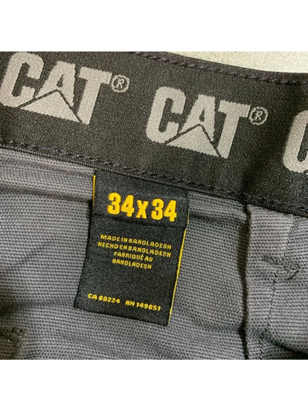 NWT Cat Utility Canvas Pants Men's 34x34 Dark Gray Durable Workwear